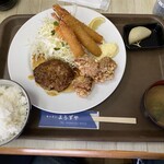 キッチン よろずや - 料理写真:エビフライ唐揚げハンバーグ