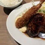 大阪トンテキ - エビフライ、ハンバーグ、トンテキ。