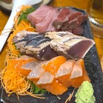 和食バル KO-IKI - ｺｰｽ 築地直送!旬の鮮魚3種盛り合わせ　2026.3.23