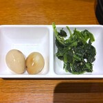 和食バル KO-IKI - ｺｰｽ 自家製ウズラの燻製＋鰹出汁香る菠薐草のお浸し　2026.3.23