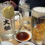 焼肉ホルモン 大松 - レモンサワー（大）・生ビール