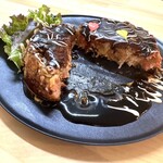 お好み焼き なかひがし - 極み厚焼きcut断面