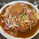 スパゲッティハウス ヨコイ - Aランチ（ミラカン+ハムカツ）麺ダブル660㌘