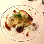 コシモ・プリュス - 白魚とフランス産白アスパラ　イベリコ豚のソース