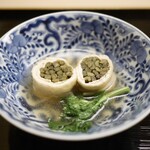 道人 - 青干しゼンマイの信田巻きと菜の花
