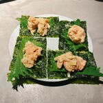 鳥せん - 胡麻サーモンなめろう