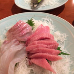 浜勢 - お刺身。かまとろ、ホウボウ、ヒラメ、平貝。