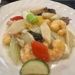 かしわぎ - 料理写真:海老と野菜の炒め物 海老味噌添え