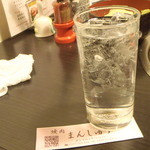 焼肉まんしゅう - 芋焼酎水割り