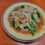 張家 - 干豆腐の炒め物。豚とピーマン。