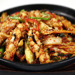 Stir-fried squid with spicy miso