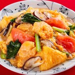 中国料理 百楽 - 海老とトマトと玉子の炒め