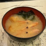 廻る富山湾 すし玉 - お味噌汁（海老）