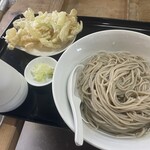 そば善 - 昆布水蕎麦　かき揚げ