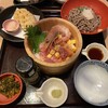 おひつごはん四六時中 - 極み！四六時中彩おひつ、ミニ冷そばセット、
蓮根天ぷら