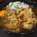 立喰いそば梅市 - 天ぷらそば＠税込590円、生玉子＠税込80円