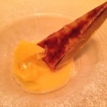 カーサ・デル・チーボ - オレンジ風味のカタラーナ レモンのスープとパイナップル（池見シェフ） 八戸ブイヤベース2014 ル ムロン デ オワゾとのコラボイベントより