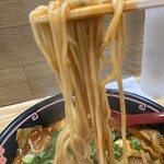 南州ラーメン - 中くらいの太さのストレート麺だけど スープとのカラみは良かった