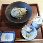 流山 すず季 - あら挽きそばがき¥1080(2015.3.1)　このおろし大根も辛味大根、山葵も良い