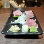 四文屋 - 豚冷製3種盛り 薬味てんこ盛り