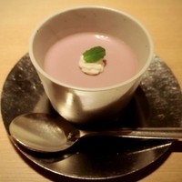 日本料理 花むさし - デザートのブルーベリープリン