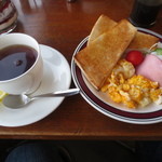 うみべ - 料理写真:モーニングセット 野菜付き　450円(2015.2)