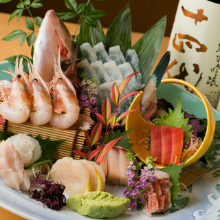 Assortment of Sanriku fresh fish using plenty of seasonal seafood