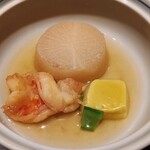 銀座 竹の庵 - 春大根と海老の治部煮