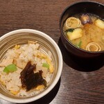 銀座 竹の庵 - 筍ご飯とお味噌汁