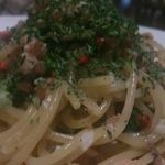 菜の花とタコのパスタ