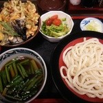 府中 武蔵野うどん - 白海老かき揚げ丼セット(つけめん)