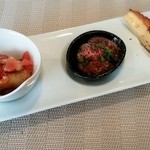 ビストロカフェ　ラピス - ★前菜(タコのカルパッチョ・有田牛のミズジ・キッシュロレーヌ)