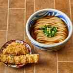 功刀屋 - 平日セット温（かけうどん・鶏天・ちくわ磯部天）