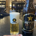 信州蕎麦の草笛 - サッポロ黒ラベル 瓶ビール 大瓶＋お通し