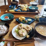 古民家カフェ 山の子 - けの汁御膳（メイン:山菜シュウマイ♡）