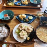 古民家カフェ 山の子 - けの汁御膳（メイン:山菜シュウマイ♡）