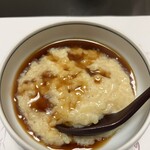 夢千鳥 - 撮り忘れてしまった、温泉水の湯豆腐の後の温泉水で、お米から炊いて下さった温泉雑炊！