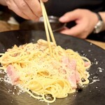 深夜食堂しゅうじ - パスタには目がない協力会社のフシ穴さん♪( ´θ｀)ノ