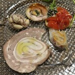 Pasta Dining ROTO - ブリスケッタ　真鯛のカルパッチョ　ポルケット　トスカーナ風サラダ　インボルティーニ