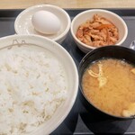 松屋 - 料理写真:【モーニング】生玉子かけごはん（ライス大盛/ミニ牛皿）