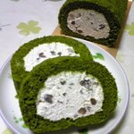 お茶の尾頭園 - シフォンケーキ生地の抹茶ロールケーキ