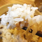 ミカサノ食堂 - ミカサノセット　８５０円　鶏めしの御飯のアップ　【　２０１５年２月　】