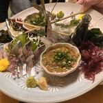 活き造りと明太なべ 小僧 - 