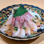 紅炎 - ハマチ柚子カルパッチョ　858円