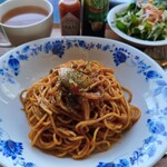 手焼きコーヒーの店 新湖月 - ミラノ風パスタ900円(税込みコーヒー付き)