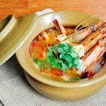 Spicy and sour shrimp soup