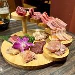黒毛和牛一頭買い 本格和牛焼肉 個室 清香苑 大宮店 - 家族盛り大皿