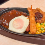 ガスト - 料理写真:鉄板ハンバーグ元気盛り☆