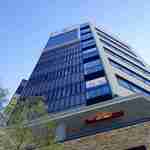 炭火焼肉 なかはら - 下からGEMS市ヶ谷を見上げるようにその姿を激写した後は