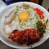 ラーメン二郎 - 小汁なし1060円　エビッチョラー油150円(あぶら　アレ=高菜　紅生姜)
